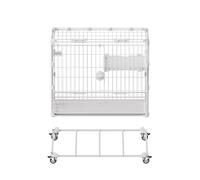 WLCNYL Enclos pour Chats à 1/2 Niveaux, Parc pour Chats à Monter soi-même, Grande Cage pour Chats, Parc pour Animaux en métal, avec puits de lumière, avec Roues, Plateforme, Amovible, Cage pour ch