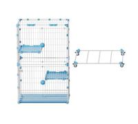 WLCNYL Enclos pour Chats à 1/2 Niveaux, Parc pour Chats à Monter soi-même, Grande Cage pour Chats, Parc pour Animaux en métal, avec puits de lumière, avec Roues, Plateforme, Amovible, Cage pour ch