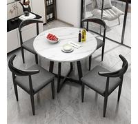 WLCNYL Espace de Loisirs Maison Balcon Petite Table Ronde, Bureau Réception Salle de conférence Ensemble Table Basse, Table à Manger Ronde et 4 chaises Ensemble, Convient pour Salon, Salon (Couleur