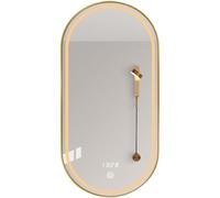 WLCNYL Miroir De Salle De Bain Ovale éclairé, Miroir Mural à Cadre Doré LED, Miroir De Rasage De Salle De Bain avec 3 Couleurs D'éclairage Et De Température De Couleur Réglables(Taille : 50x70cm)
