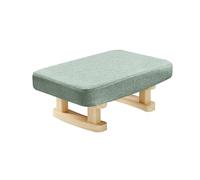 WLCNYL Petit Repose-Pieds Ottoman, Banc à Chaussures rectangulaire en Velours avec Pieds en Bois, Repose-Pieds rembourré, siège d'appoint pour Salon, entrée, Bureau, Chambre (41 x 30 x 18 cm, Vert