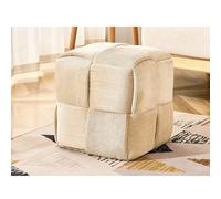 WLCNYL Pouf Ottoman en Tissu, Tabouret carré rembourré en Velours côtelé, Banc à Chaussures Moderne, Repose-Pieds rembourré pour Salon, Chambre, entrée (38 x 38 x 38 cm, crème)