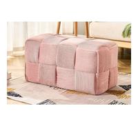 WLCNYL Pouf Ottoman en Tissu, Tabouret carré rembourré en Velours côtelé, Banc à Chaussures Moderne, Repose-Pieds rembourré pour Salon, Chambre, entrée (70 x 38 x 38 cm, Rose)