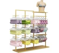 WLCNYL Présentoir métallique pour sous-vêtements, présentoir à vêtements sur Pied pour Soutiens-Gorge, Shorts, Chaussettes, débardeurs, cintres commerciaux Double Face