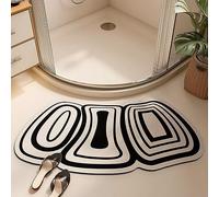 WLCNYL Tapis de Bain incurvé Doux, antidérapant, Lavable en Machine, Tapis de Douche incurvé avec Fond antidérapant pour Douche Circulaire, E, 45 x 100 cm
