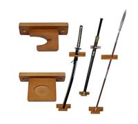 WLDDFF Sword Support mural vertical pour Katana, sabre laser, samouraï, hache (marron, 1 trou)