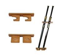 WLDDFF Sword Support mural vertical pour Katana, sabre laser, samouraï, hache (marron, 2 trous)