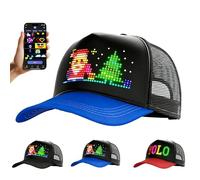 WLDOCA Casquette Baseball LED RVB Programmable - Contrôle par APP, Affichage à Message Défilant pour Hommes Femmes, Extérieur, Fêtes, Pêche, Course,Bleu