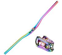 WLDOCA Guidon coloré de vélo de VTT avec Couvercle supérieur de Tige AM XC DH Racing Bike Rise Guidon Mountain Road Bike Rainbow Guidon 31.8 * 800mm,A1,800MM