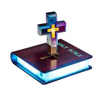 WLDOCA Maglev Croix Lampe de Table Led Croix Ornement avec Base Lumineuse Jésus Bénédiction Bible LED lumière pour Bureau Décor À La Maison Cadeaux D'anniversaire,B,1