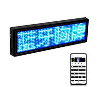 WLDOCA Mini Badge LED à Message défilant programmable Badge LED numérique Rechargeable Bluetooth pour serveurs et Chauffeurs