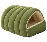 WLDOCA Panier Douillet pour Chat, Niche Auto-chauffante pour l'hiver, abri Douillet pour Animaux de Compagnie, Panier fermé pour Chat et Chien, antidérapant, Amovible et Lavable,Vert,M