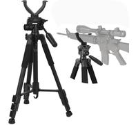 WLDOCA Trépied de tir pour Carabine de 1,5 m pour la Chasse en extérieur, étrier en V et Rotation à 360°, Perche de tir légère en Aluminium de 53 à 150 cm, Fonctionnement Mains Libres
