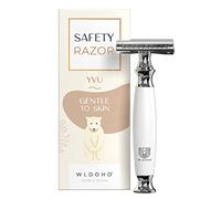 WLDOHO® Rasoir de Sûreté pour Rasage Humide en Résine pour un Rasage Manuel Sans Plastique, Doux pour la Peau et Écologique I Rasoir pour Hommes et Femmes I Rasoir avec 5 Lames | Yvu