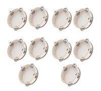 WLFRHD Lot de 10 tambourins ronds en bois de 15,2 cm avec grelots - Instrument de percussion portable pour enfants, église, karaoké et éducation musicale