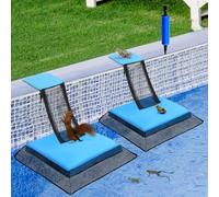 WLFRHD Lot de 2 rampes d'évasion flottantes pour animaux de piscine, outil de sauvetage pour grenouille, canard, tamia, souris, écureuil, serpent, accessoires d'entretien de nettoyage de piscine