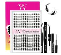 WLFRHD QFY, D-Mix8-16 Kit d'extension de cils DIY 144 pièces avec agrégats individuels, colle et scellage, extracteur de cils, applicateur pour extensions de cils (QFY, D-Mix8-16 | Set)