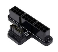 WLGQ Adaptateur d'alimentation 16-Pin 12VHPWR PCIe 5.0 vers 3X 8-Pin - 600W - Angle Droit 90° - Dissipation Thermique en Alliage d'Aluminium - Compatible ATX 3.0 (Type A/Noir)