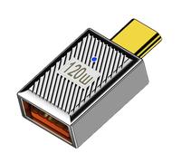 WLGQ Adaptateur de charge USB 3.1 type C mâle vers femelle A 120 W 10 Gbit/s Coque en alliage d'aluminium blindé mécanique