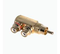 WLGQ Adaptateur RCA un mâle vers deux femelles, connecteur RCA mâle et femelle en laiton plaqué or, amplificateur audio multi-sources accès type F