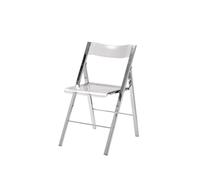 WLH Alexanders Chaises Pliantes Chaise Pliante Transparente avec Cadre en métal et Dossier plaqué, Tabouret for Salon extérieur/intérieur, Chambre à Coucher, Maquillage Chaise(Silver)