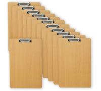 WLH Alexanders Classeur Lot de 12 Presse-papiers A4 en Bois, classeurs à Pinces, en Panneau Dur, avec Clip Discret et Trou de Suspension, for l'école, Le Bureau et Les Affaires Le Dossier