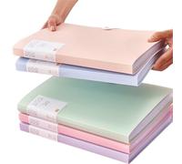 WLH Alexanders Classeur Lot de 4 Chemises à Reliure A4 30 Pochettes, Organiseur Portable for factures, reçus fiscaux, Fournitures Scolaires et de Bureau, Format Lettre Le Dossier