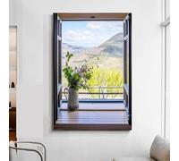 WLH Alexanders Images d'art mural avec vue sur fenêtre, paysage scénique imprimé, peintures de plantes vertes for salon et chambre à coucher decoration murale(Color2,80 * 120cm)