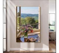 WLH Alexanders Images d'art mural avec vue sur fenêtre, paysage scénique imprimé, peintures de plantes vertes for salon et chambre à coucher decoration murale(Color3,50 * 70cm)
