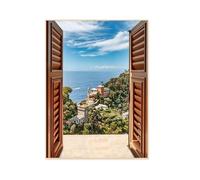 WLH Alexanders Images d'art mural avec vue sur fenêtre, paysage scénique imprimé, peintures de plantes vertes for salon et chambre à coucher decoration murale(Color6,50 * 70cm)