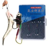 WLH Alexanders Leurres de pêche à la Mouche artificiels for truites avec hameçon, 5 pièces/boîte, moustiques Toxiques bioniques, hameçons de pêche à la Mouche noués à la Main(12#)