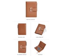 WLH Alexanders Portefeuille Compatible with Femme, Petit, Compact, Pliable, Luxueux, en Cuir, avec Boucle, Plusieurs emplacements Compatible with Cartes, Porte-Monnaie avec fenêtre d'identité(Wit)