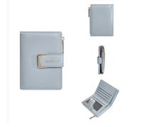 WLH Alexanders Portefeuille Compatible with Femme, Petit, Compact, Pliable, Luxueux, en Cuir, avec Boucle, Plusieurs emplacements Compatible with Cartes, Porte-Monnaie avec fenêtre d'identité(Blauw)