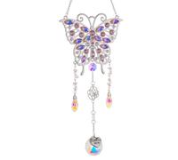 WLH Alexanders Réseau de pêche aux rêves Attrape-Soleil Papillon en Cristal À Suspendre, Décoration for La Maison, Le Jardin, Le Bureau, Cadeau Unique for La Fête des Mères(Silver)