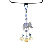 WLH Alexanders Réseau de pêche aux rêves Carillon éolien Papillon avec clochettes Bleues, Protection Contre Le Mauvais œil, Carillon éolien Suspendu for Voiture, Patio intérieur(Elephant)