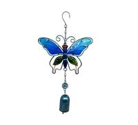 WLH Alexanders Réseau de pêche aux rêves Carillons éoliens colorés en Forme de Papillon, décoration créative en métal Peint, for l'extérieur, la Maison, Cadeau de Noël ou d'anniversaire(Blauw,Bell)