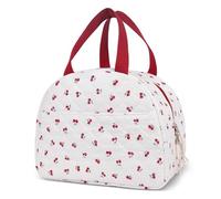 WLH Alexanders Sac-repas Sac à déjeuner isotherme for femme, réutilisable, grande capacité, étanche, en velours côtelé, idéal for le travail, le bureau sac isotherme(Quilted-Cherry)