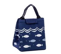 WLH Alexanders Sac-repas Sacs à lunch for femmes, sac fourre-tout isotherme et réutilisable, grande capacité, idéal for le travail, les voyages et l'école (poisson) sac isotherme(Navy Blue)