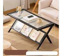 WLH Alexanders Table Basse en Verre Changhong, Table d'appoint Minimaliste, idéale for Un Bureau, Un Salon, Une Chambre à Coucher ou Un Bureau, Trois Couleurs au Choix(Svart,100CM)