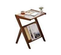 WLH Alexanders Table Basse en Verre Changhong, Table d'appoint Minimaliste, idéale for Un Bureau, Un Salon, Une Chambre à Coucher ou Un Bureau, Trois Couleurs au Choix(Brown,55CM)