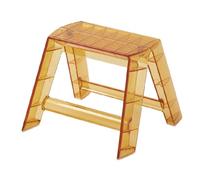 WLH Alexanders Tabourets Escabeau Pliant en Acrylique Transparent, empilable, Petite Chaise for bibliothèque extérieure, Cuisine et Salon, 39 x 39 x 30 cm Tabouret Haut(Brown)