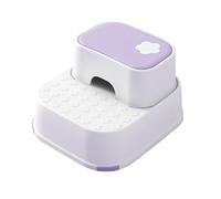 WLH Alexanders Tabourets Marchepied for lavabo de Salle de Bain, Tabouret à 2 marches for Toilettes, tabourets en Plastique for comptoir de Cuisine et lit Tabouret Haut(Purple White)