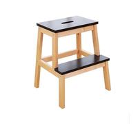 WLH Alexanders Tabourets Tabouret d'escalier en Bois Massif, échelle d'escalade intérieure, Banc à Langer à Double Couche for escalier Haut et Bas, for Usage Domestique Tabouret Haut(Wood+Black)