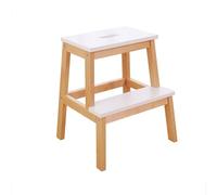 WLH Alexanders Tabourets Tabouret d'escalier en Bois Massif, échelle d'escalade intérieure, Banc à Langer à Double Couche for escalier Haut et Bas, for Usage Domestique Tabouret Haut(Wood+White)