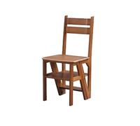 WLH Alexanders Tabourets Tabouret d'escalier Pliant en pin, Banc d'escalade à Double Usage, Facile à Ranger, adapté à Une Utilisation en intérieur ou en Cuisine Tabouret Haut(Walnut)