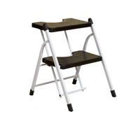 WLH Alexanders Tabourets Tabouret d'escalier Robuste et Pliable avec Coussin antidérapant, pouvant Supporter jusqu'à 120 kg, for Une Utilisation à Domicile ou au Bureau. Tabouret Haut(Svart,2 Steps)