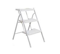 WLH Alexanders Tabourets Tabouret d'escalier Robuste et Pliable avec Coussin antidérapant, pouvant Supporter jusqu'à 120 kg, for Une Utilisation à Domicile ou au Bureau. Tabouret Haut(Wit,3 Steps)