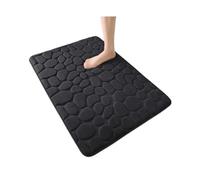 WLH Alexanders Tapis de Sol for Salle de Bain et Toilettes, Motif Pierre en Relief, Absorbant et antidérapant, Gris(Svart,40cm)