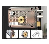 WLH Alexanders Traditional Nightlatch Electro Brass Finish Standard Security Double Lock Cylinder Interlocking Locking Structure(Right-opening with edge1)