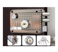 WLH Alexanders Traditional Nightlatch Electro Brass Finish Standard Security Double Lock Cylinder Interlocking Locking Structure(Right-opening with edge)